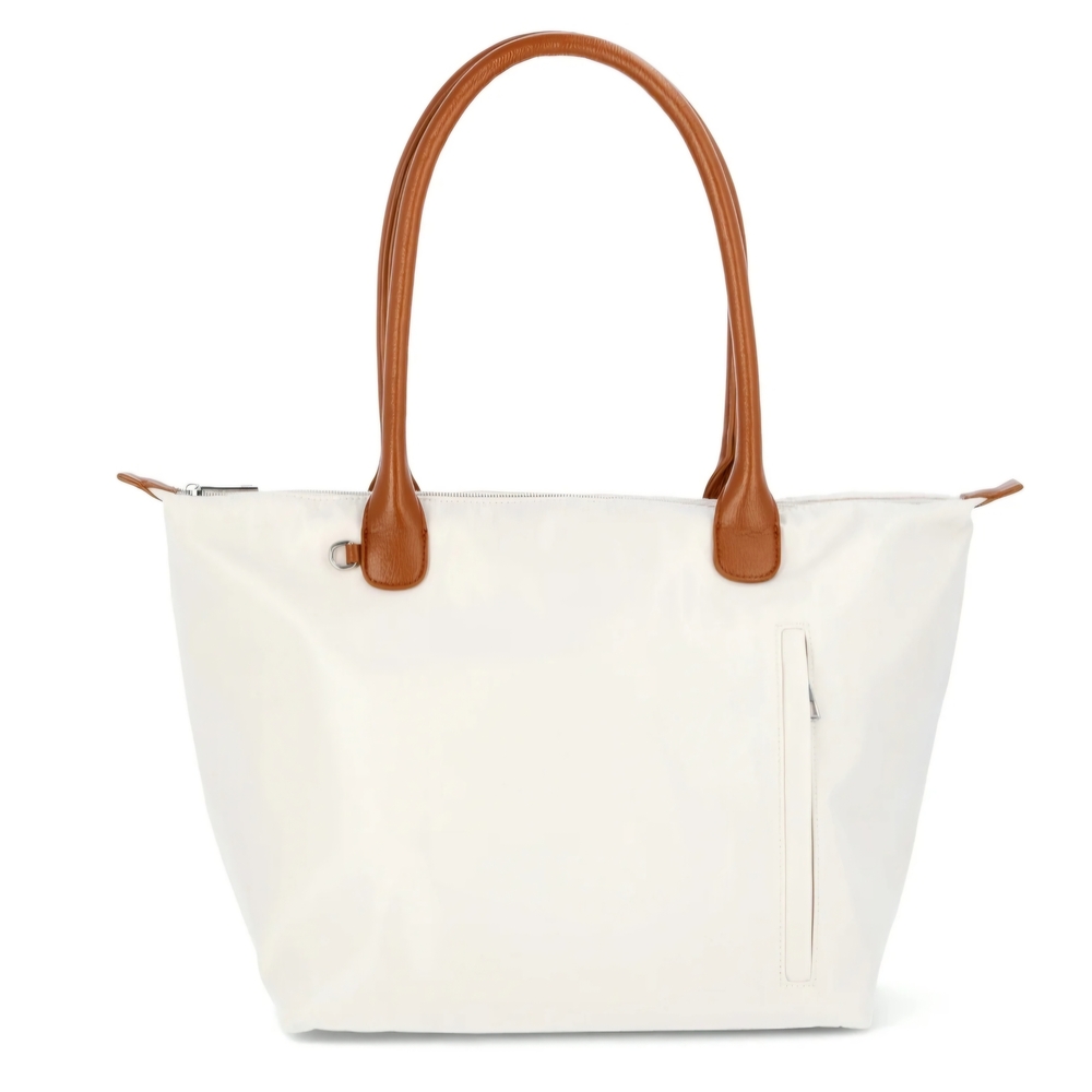 No Boundaries White Tote with Tan Handles - Picture 2 of 5